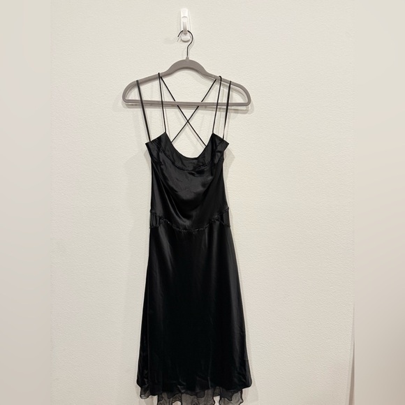 Vera Wang Dresses & Skirts - Vera Wang Black Satin Evening Dress With Intricate Beaded Embellishment